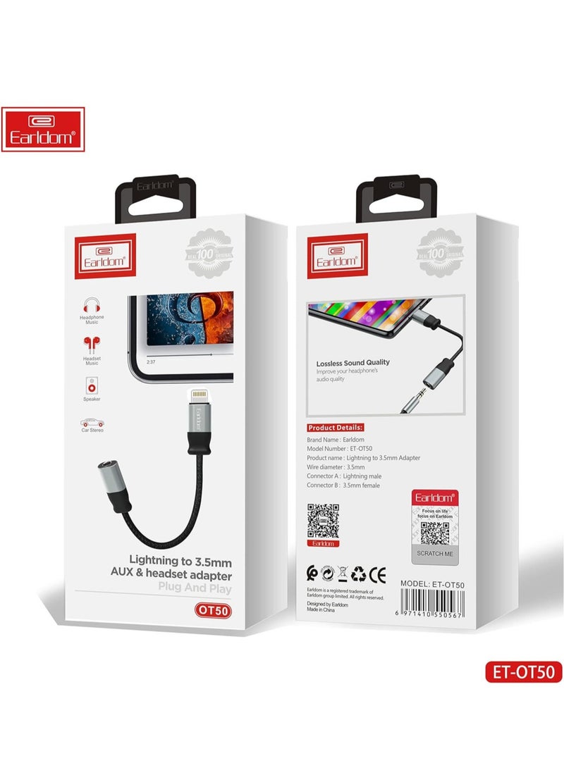 JAJEEK Premium Lightning to 3.5mm Audio Adapter – Black, Compatible with iPhone, Supports Headphones & AUX Cables - Image 4