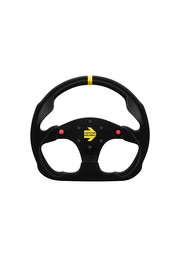 Momo R1960/32SHB Steering Wheel - Black Aluminum, Universal Fit