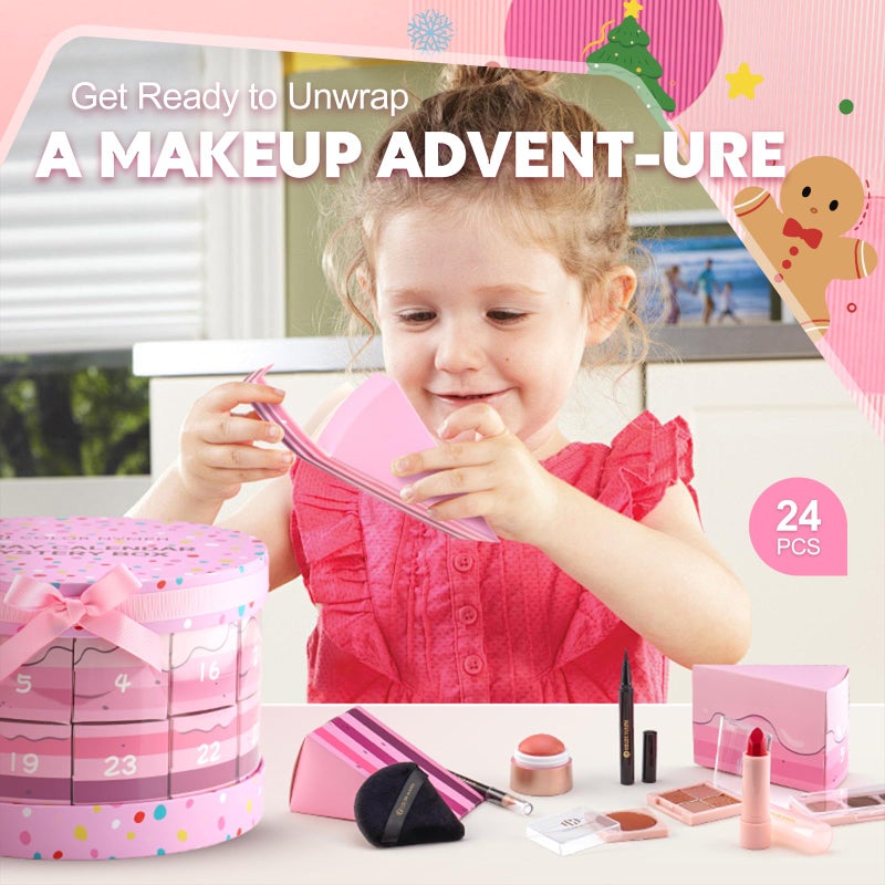Color Nymph Makeup Advent Calendar 2025, 24 Days Advent Calendar Mystery Box for Christmas, Makeup Gift Sets - Xmas Beauty Countdown Calendar Cosmetics Kit for Women Girls Teens Daughters #Pink - Image 2