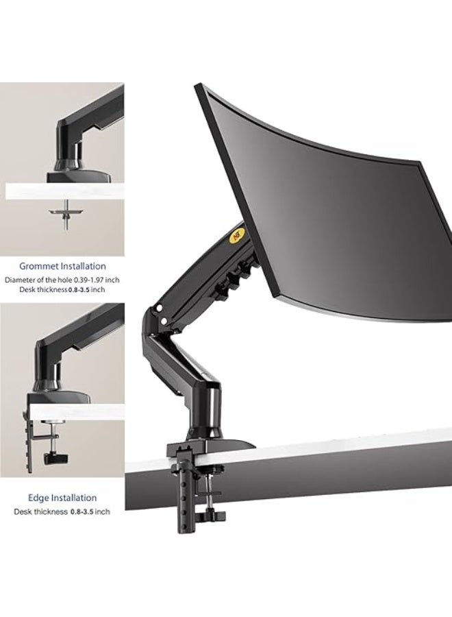 Desk Mounted Monitor Stand with Full Motion Swivel Arm for 17" to 30" Computers 4.4 lbs to 14.3 lbs Black Black - Image 3