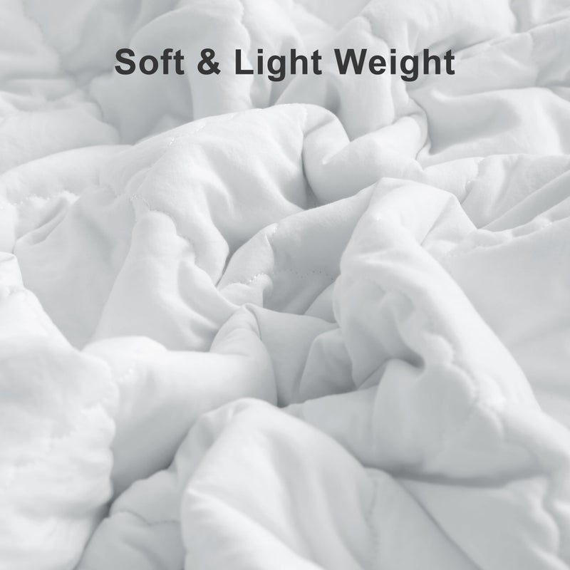 BEDSUM 100% Brushed Microfiber Down Alternative Toddler Comforter, Ultra Soft Lightweight and Warm Breathable Crib Quilted Blanket for Nursery Stroller Bed, 39x47 Inches, White - Image 4