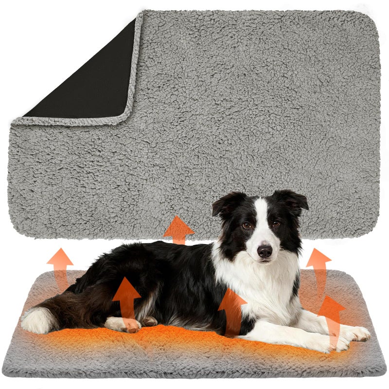 PJT 2 Pack Self Warming Dog Mats â€“ 36"Ã—24" Thermal Heating Pet Pads for Medium & Large Dogs, Soft Thick & Cozy for Extra Warmth, Washable, Non-Electric & Non-Slip Crate Beds for Indoor Outdoor Use - Image 1