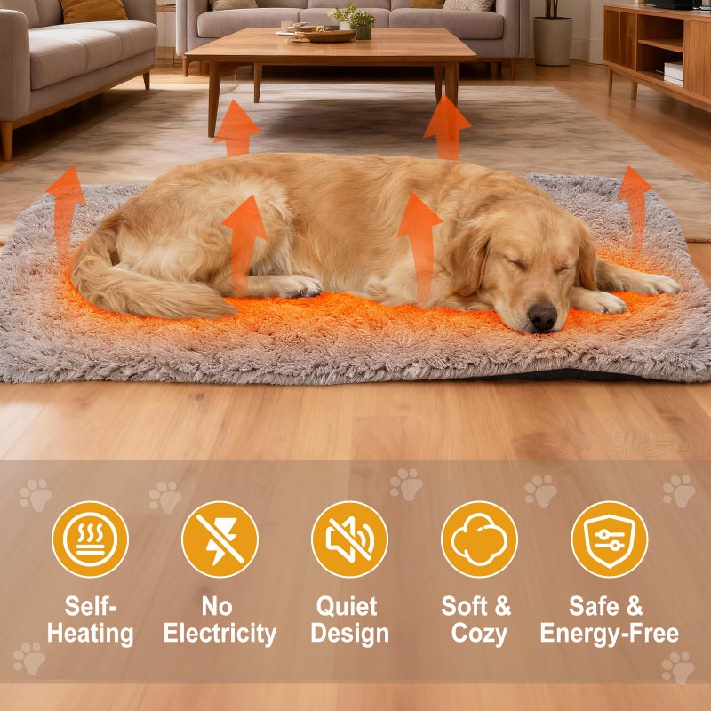 PJT 2 Pack Self Warming Dog Mats â€“ 36"Ã—24" Thermal Heating Pet Pads for Medium & Large Dogs, Soft Thick & Cozy for Extra Warmth, Washable, Non-Electric & Non-Slip Crate Beds for Indoor Outdoor Use - Image 3