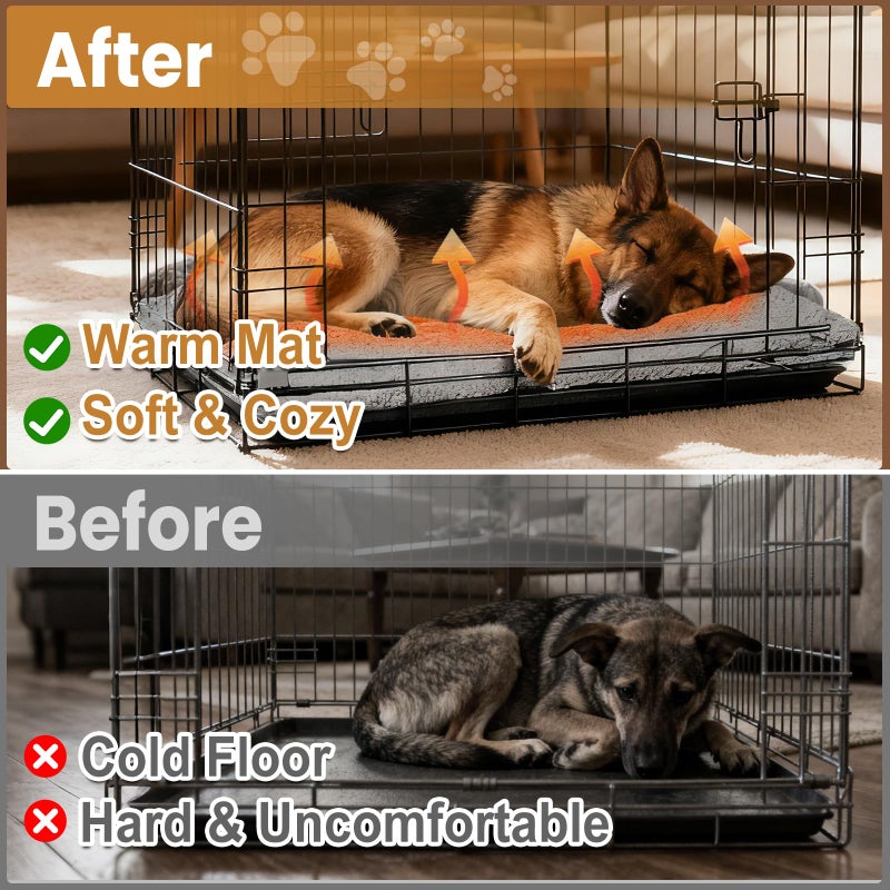PJT 2 Pack Self Warming Dog Mats â€“ 36"Ã—24" Thermal Heating Pet Pads for Medium & Large Dogs, Soft Thick & Cozy for Extra Warmth, Washable, Non-Electric & Non-Slip Crate Beds for Indoor Outdoor Use - Image 5