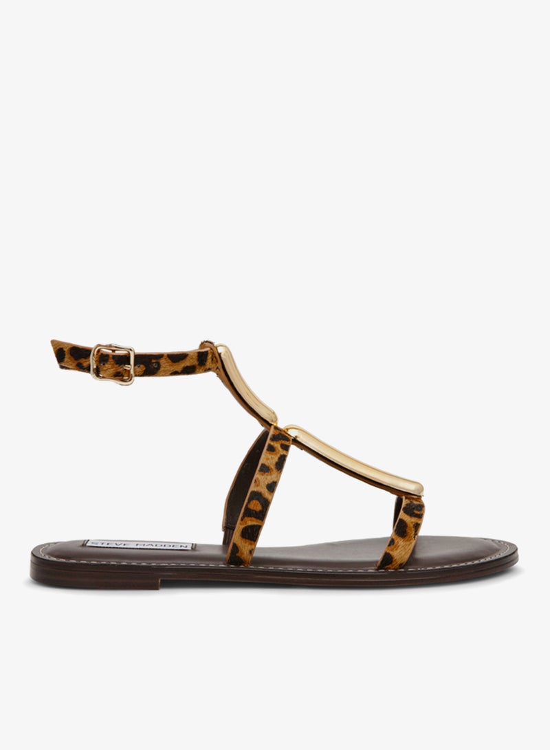 STEVE MADDEN ALMA-L Metal Accent Flat Sandals - Image 1