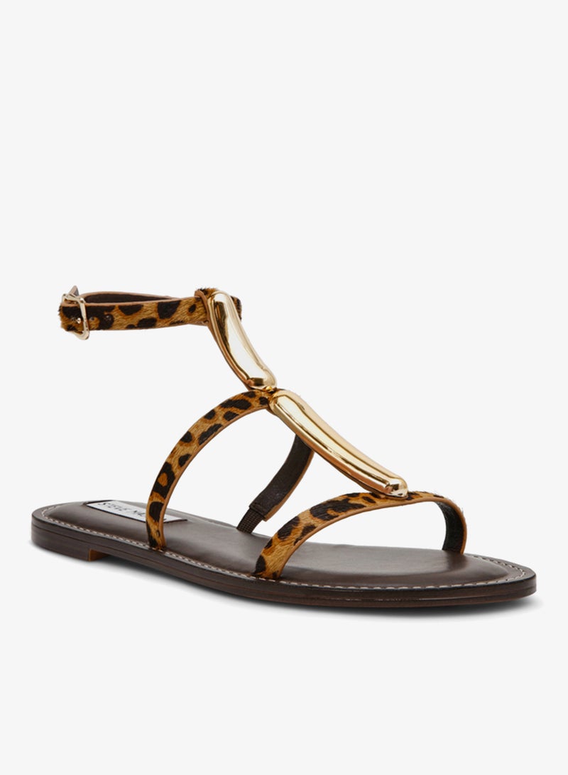 STEVE MADDEN ALMA-L Metal Accent Flat Sandals - Image 3
