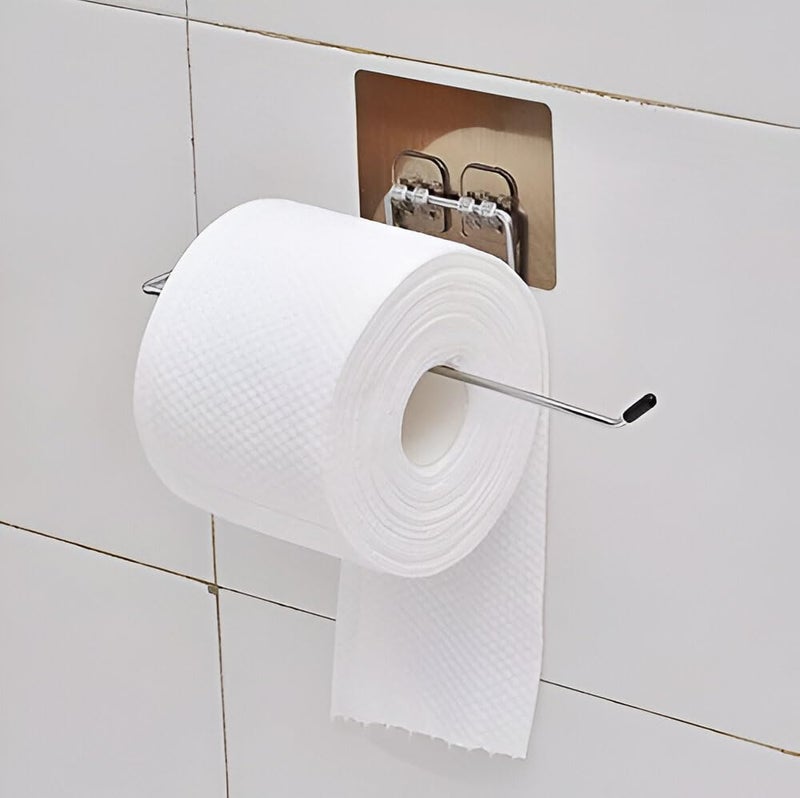 Riviox Stainless Steel Self-Adhesive Napkin Ring & Towel Hanging Holder - Wall Mount Paper Roll Holder, Tissue Stand, and Towel Bar Hanger with Magic Adhesive Pad for Kitchen & Washbasin Use(Pack of 1) - Image 4