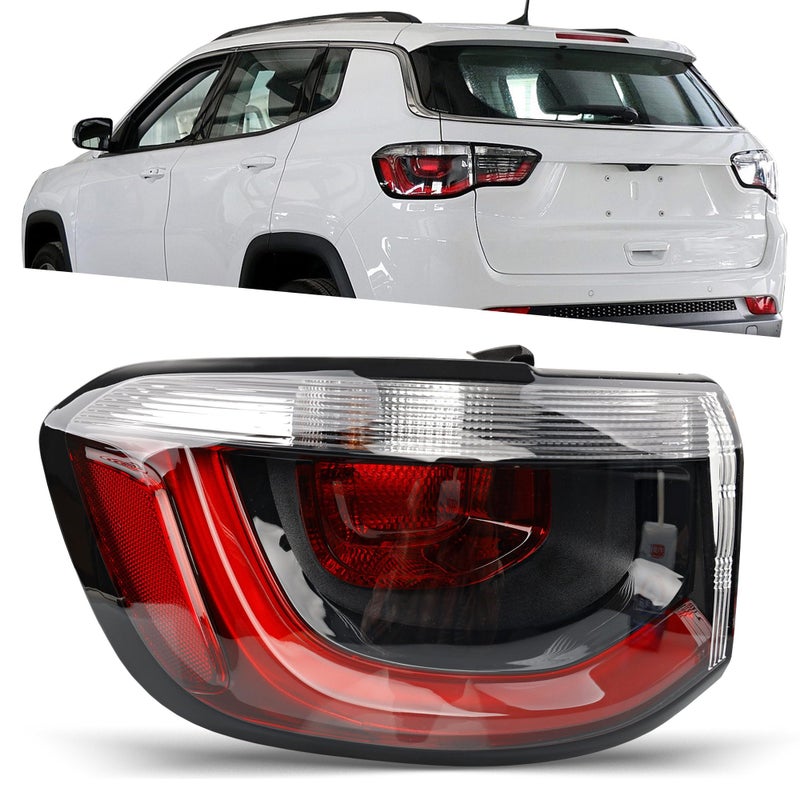 Misakomo Outer Tail Light Compatible with Jeep Compass 20172021 Brake Taillight Assembly Rear Lamp Replacement for CH2804115 and 55112839AC Driver Left Side LH
