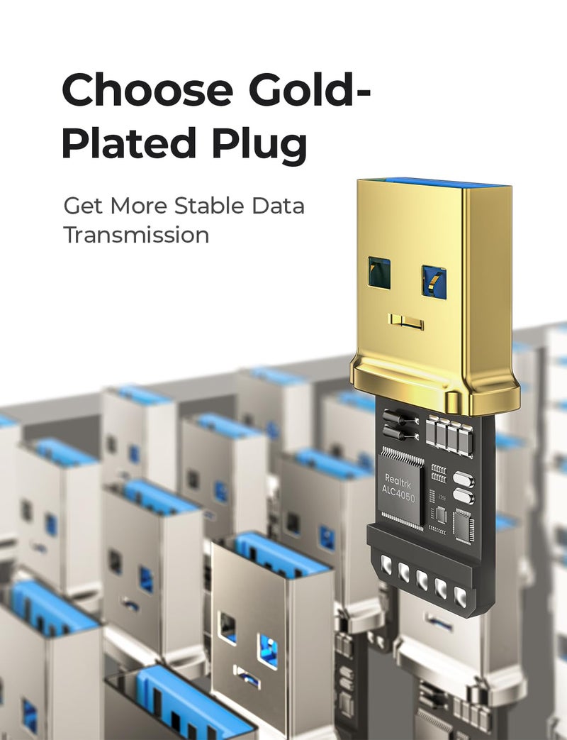 AINOPE USB Extension Cable,USB Extender,USB 3.0 Extension Cable, Male to Female Cord High Data Transfer Compatible with Webcam,Keyboard,Flash Drive,Hard Drive,Printer,6.6FT,Grey - Image 4