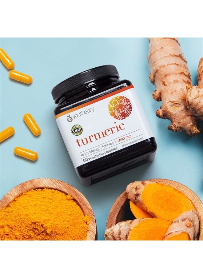 youtheory - Turmeric Curcumin Supplement with Black Pepper BioPerine, Powerful Antioxidant Properties for Joint & Healthy Inflammation Support, 60 Capsules - Image 1