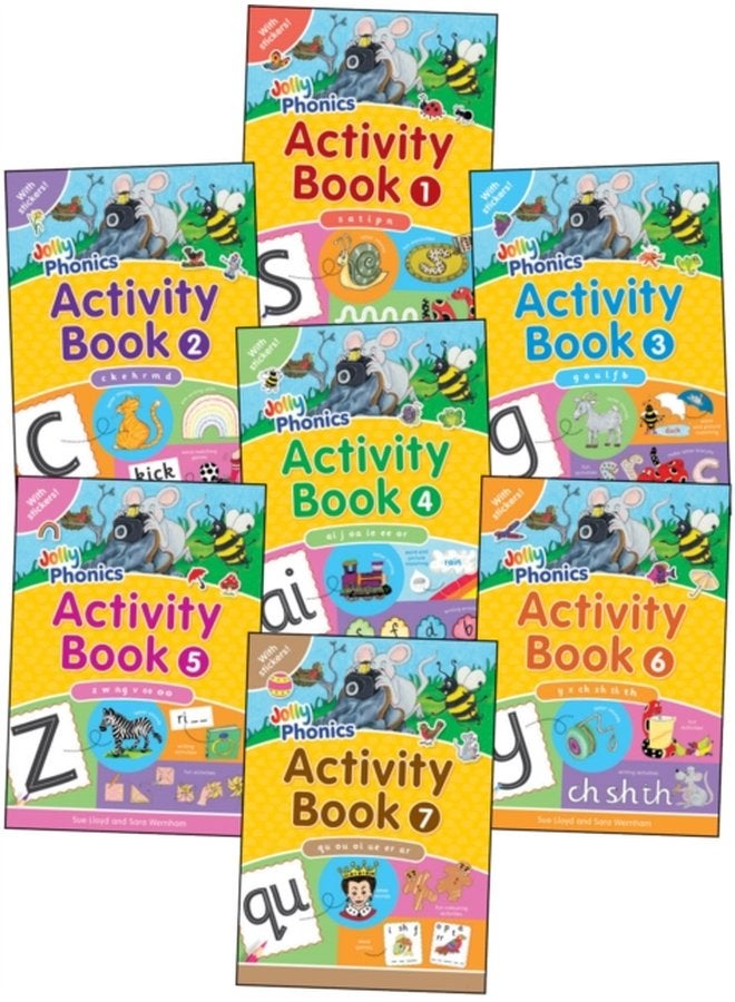 Jolly Phonics Activity Books 1 7 in Precursive Letters British English edition - Paperback