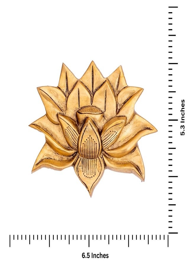 The Advitya Brass Wall Decor Lotus Pair|Home Decor Wall Hanging Home Decoration Item for Living Room |Showpiece Decorative Item|Diwali Decoration Item|House Warming Gift| (5.3 inch|1.5 Kg| Pair) - Image 2