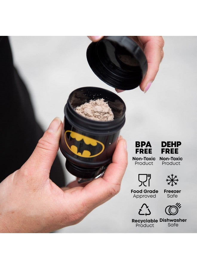 SmartShake Justice League Whey2Go Batman Protein Powder Storage Container 50G - Bpa Free Shaker Bottle Funnel For Whey Protein Powder + Protein Shakes 110Ml, Dc Comics Batman Gifts For Men - Image 3