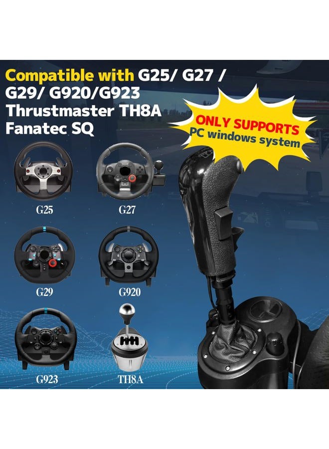 Dexepe USB Truck Simulator Shifter Compatible with Logitech G29 G27 G25 TH8A Gearshift Knob Compatible with ATS ETS2 Sim Racing Games PC Racing Shifter Black - Image 2