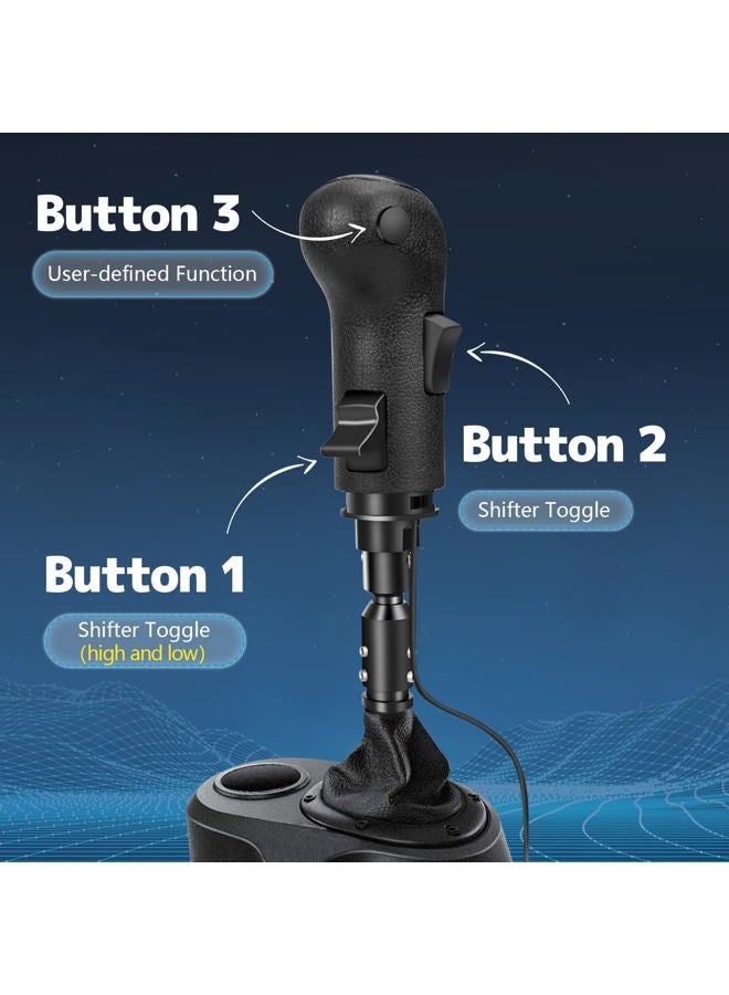 Dexepe USB Truck Simulator Shifter Compatible with Logitech G29 G27 G25 TH8A Gearshift Knob Compatible with ATS ETS2 Sim Racing Games PC Racing Shifter Black - Image 3
