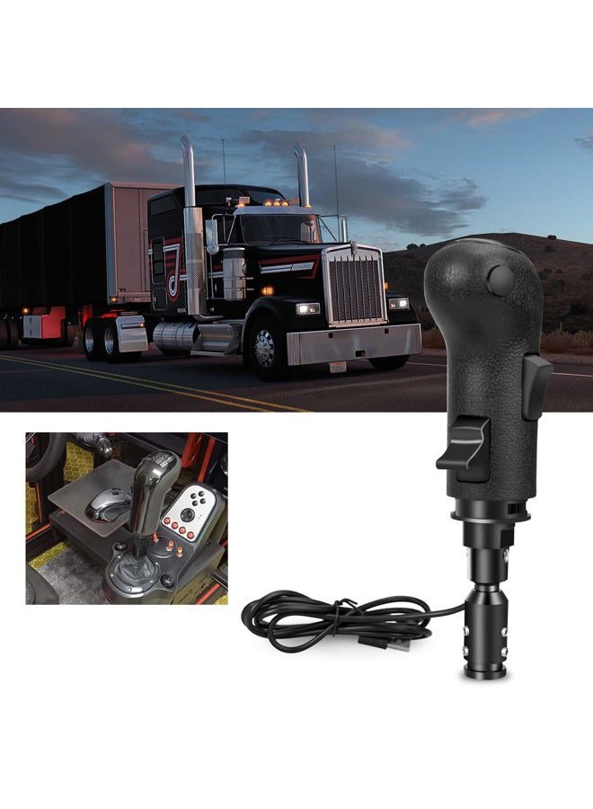 Dexepe USB Truck Simulator Shifter Compatible with Logitech G29 G27 G25 TH8A Gearshift Knob Compatible with ATS ETS2 Sim Racing Games PC Racing Shifter Black - Image 1