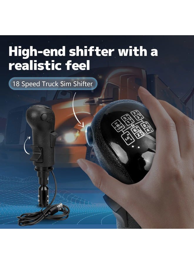 Dexepe USB Truck Simulator Shifter Compatible with Logitech G29 G27 G25 TH8A Gearshift Knob Compatible with ATS ETS2 Sim Racing Games PC Racing Shifter Black - Image 4