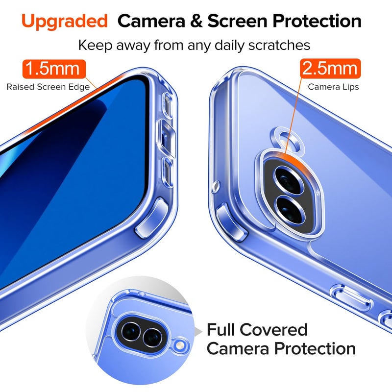 ivoler 3-in-1 Case for Pixel 10a 6.3'' with 2 Pack Tempered Glass Screen Protector[Full Coverage], [Military Grade Protection] Slim Phone Bumper Cover Clear [Non-Yellowing] - Image 5
