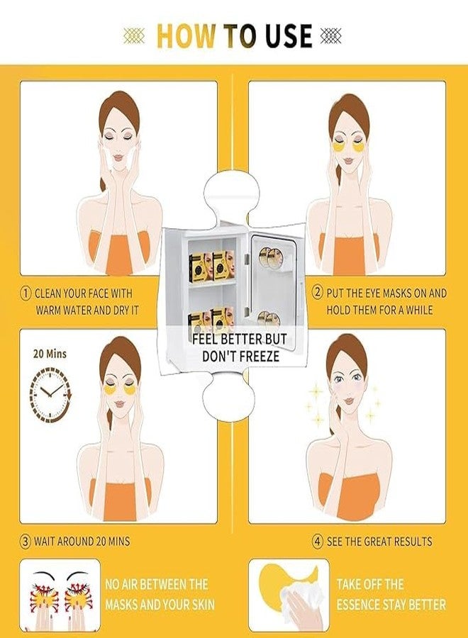 Homemind 24K Gold Eye Masks for Dark Circles and Puffiness 60PCS, Gel Mask Skincare Under Patches for Puffy Treatment, Under Gel Pads w/Collagen, Caffeine, Peptides for Eye Bags Treatment, - Image 5