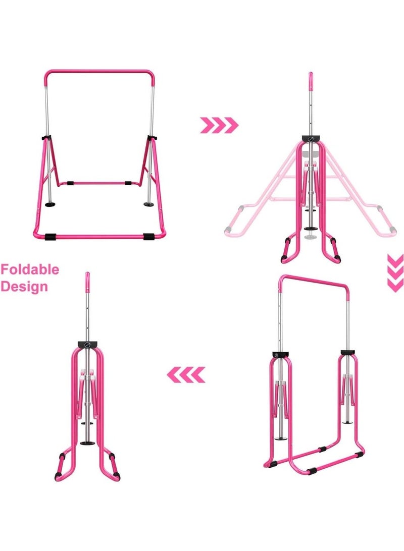 Anvanke Adjustable Stretchable Kids Horizontal Bar, Foldable Indoor Gymnastics Training Bar for Children Home Fitness Workout - Image 5