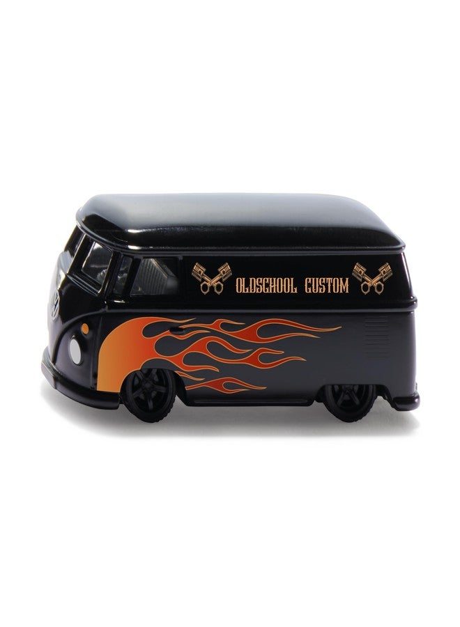 سيكو سيارة لعبة سيكو 2363، فولكس فاجن T1 ترانسبورتر كلاسيكية معدلة، بمقياس 1:50، مصنوعة من المعدن والبلاستيك، باللونين الأسود والبرتقالي، مزودة بخطاف سحب، وطباعة متقنة، وأبواب قابلة للفتح. - Image 2