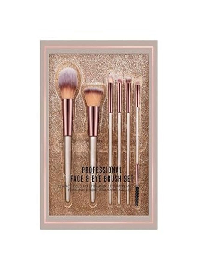 SOLDTRUE Premium Synthetic Bristle Professional Face and Eye Makeup Brushes Set with 6 make-Up Brushes Durable and Strong Brush For Cream, Liquid and Powder Formulation - Image 1