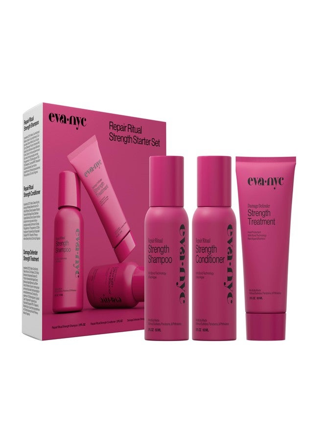 Eva NYC Repair Ritual Hair Care Travel Set - Shampoo, Conditioner & Leave In Treatment - Strengthen + Restore Dry, Damaged Hair with Bond Technology, Red Algae, Bamboo - Travel-Size Trio - Image 1