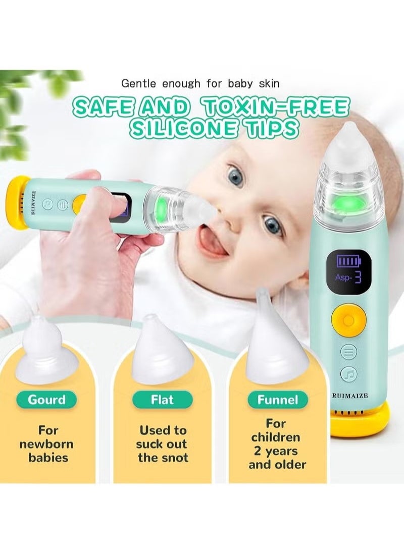 Gonice Baby Nasal Aspirator, Electric Auto Snot Remover with LED Light & Music, include 3 Tips and Tweezers, 3 Speed Suction and Low Noise, Rechargeable Nose Sucker for Snotty Kid  - Image 2