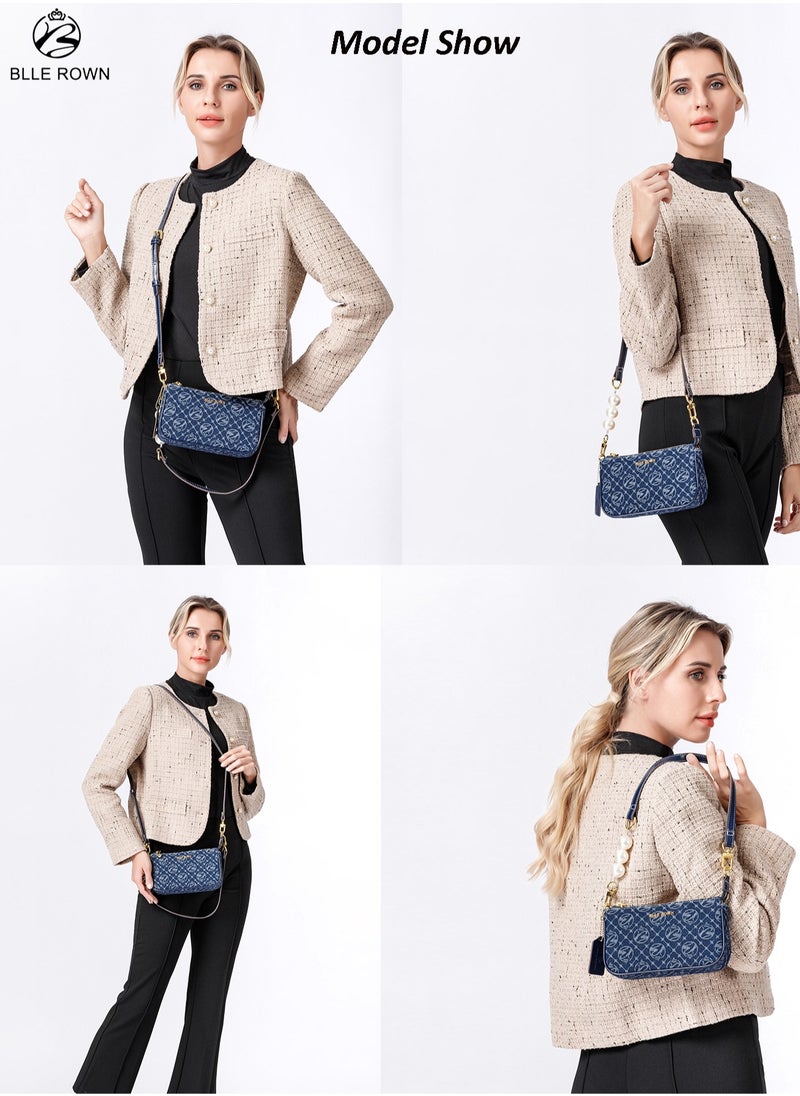 BLLE ROWN Lightweight  Minimalist Women's Handbags With Pearl Decoration,Portable Crossbody Bag Shoulder Bags For Ladies  - Image 2