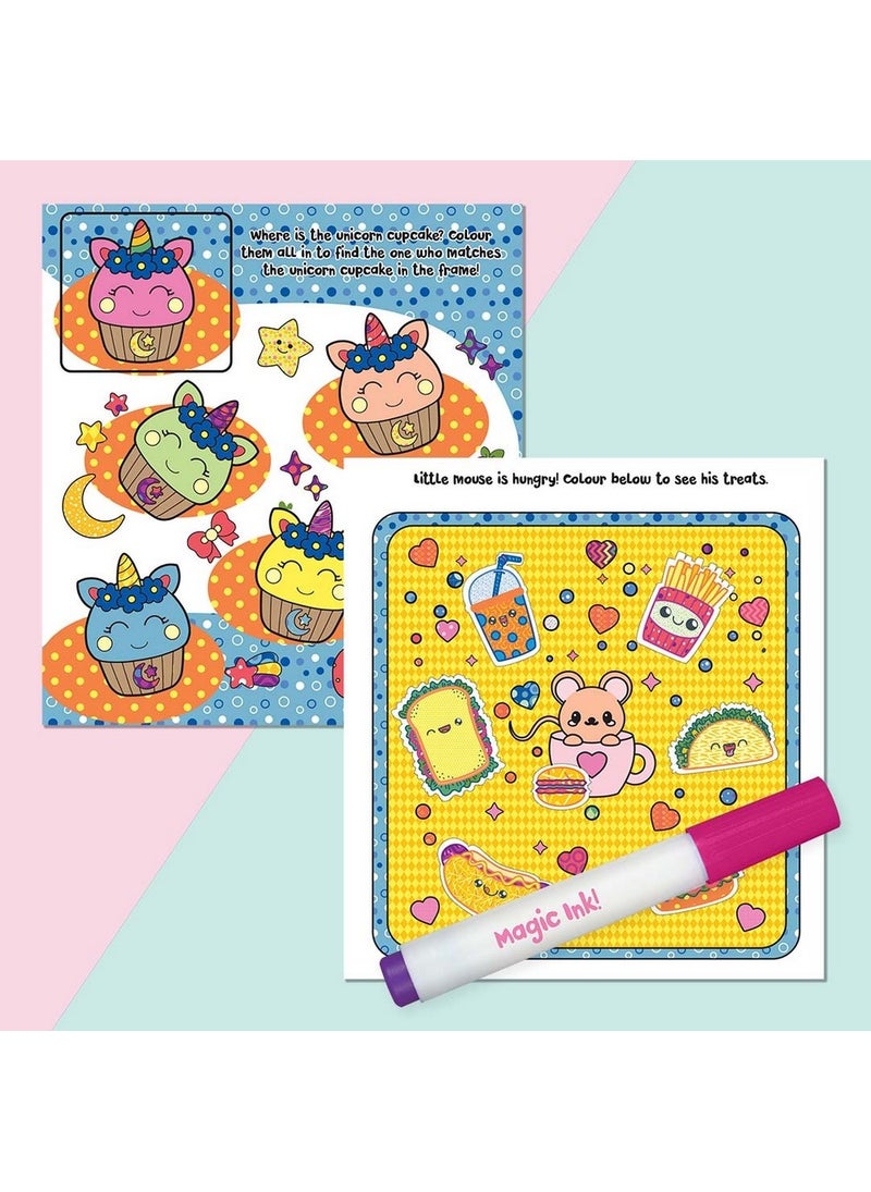 Hinkler صور حبر هينكلر إنكريدبلز كاواي السحرية ، مجموعة تلوين ممتعة بدون فوضى ، تصاميم مستوحاة من كاواي ، قلم حبر سحري لفن الكشف بالماء ، نشاط فني بدون فوضى ، هدية مثالية للعب الإبداعي - Image 3