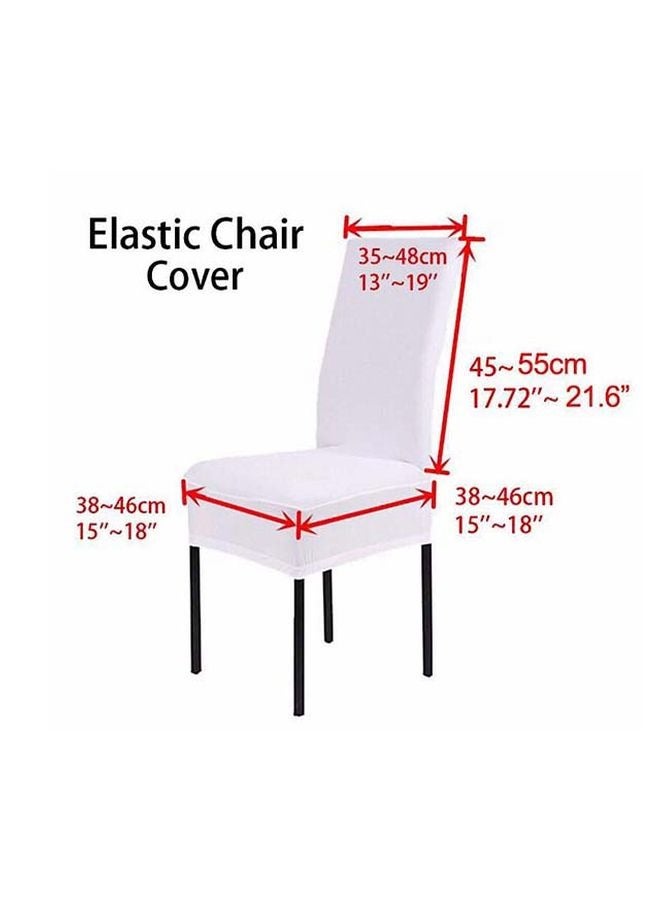 4-Piece Dining Chair Cover Red/White 38x46centimeter - Image 2