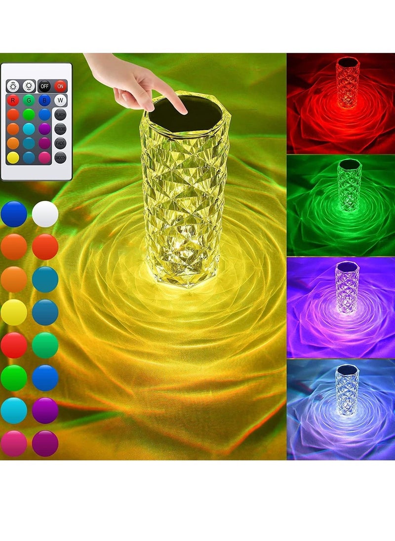 Crystal Table Lamp,16 Color Changing RGB Touch Rose Table Lamp,USB Rechargeable Diamond Table Lamps for Living Room,Office - Image 5