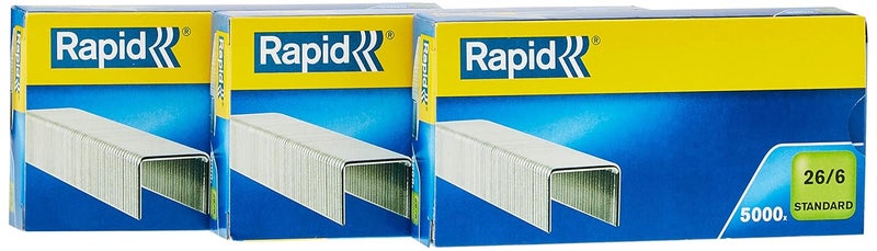 LEITZ Standard Rapid Flexible Wire Staples No. 26 "Long, 6 mm, Staple Up to 20 Sheets Galvanised Wire 15000 Agrafes Upgraded quality - Image 1