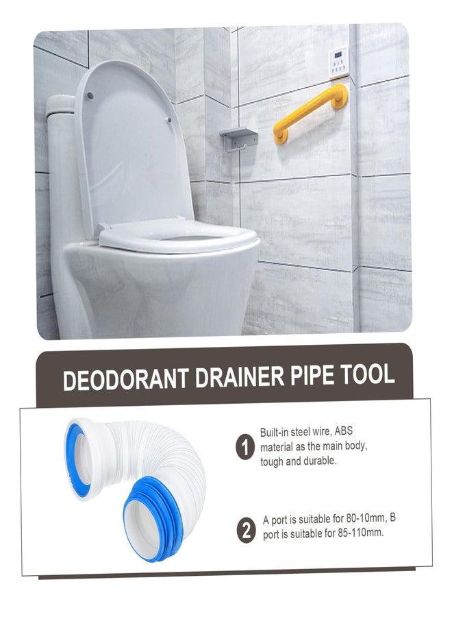 Alipis ABS & Stainless Steel Toilet Drain Hose, Expandable, Universal Connector, White, 9.82"L x 4.95"OD, 1 Pack - Image 2