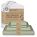Threadmill 100 Organic Cotton Sheets  Queen 4 Piece Sage Green  Certified by GOTS  Soft and Cooling Bedsheet Set with Reusable Bag Snug Fit with 16 Deep Pocket  Ultra Light - Image 2