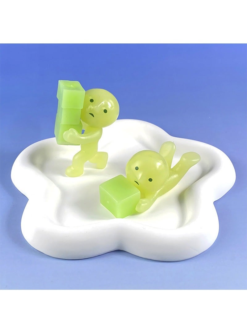 6 pieces of smiski glow-in-the-dark box corner kun toy character character model anime pvc model ornament gift home décor, 7cm - Image 5