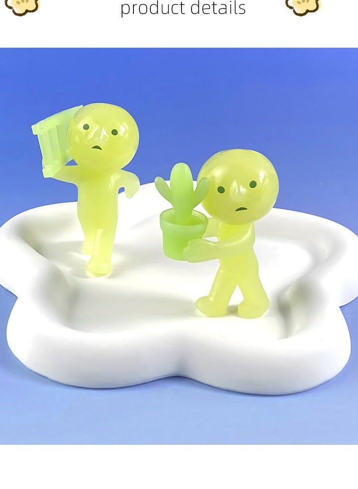 6 pieces of smiski glow-in-the-dark box corner kun toy character character model anime pvc model ornament gift home décor, 7cm - Image 4
