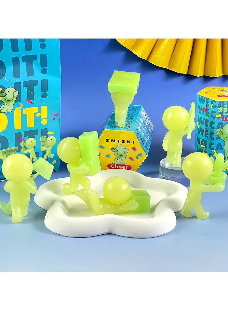 6 pieces of smiski glow-in-the-dark box corner kun toy character character model anime pvc model ornament gift home décor, 7cm - Image 3