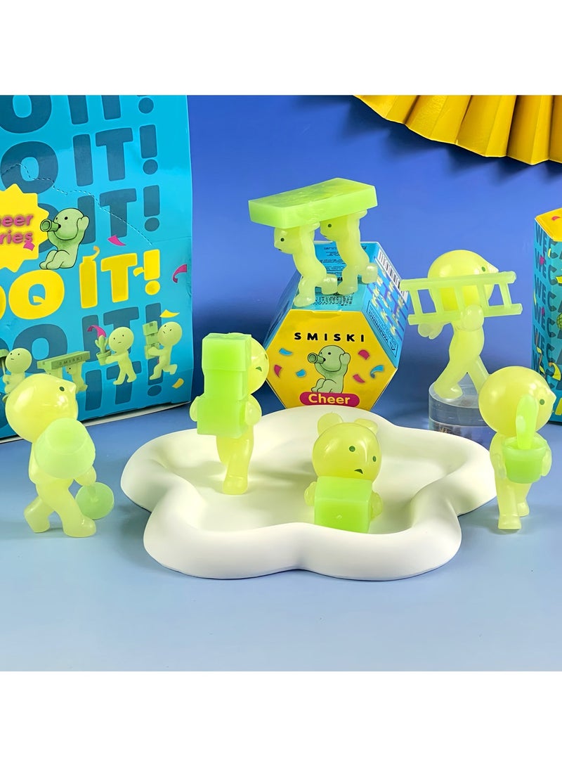 6 pieces of smiski glow-in-the-dark box corner kun toy character character model anime pvc model ornament gift home décor, 7cm - Image 2