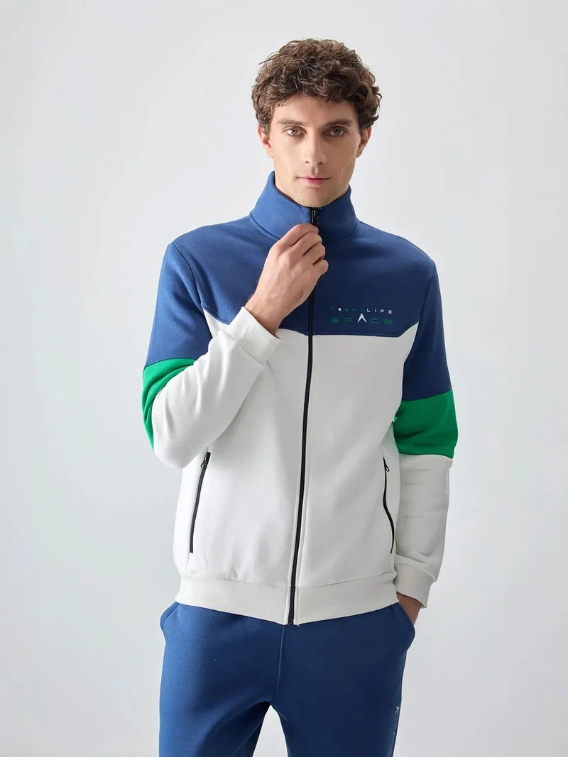 تومي لايف TOMMY Men's Color-Blocked Zip Sweatshirt And Pants Set