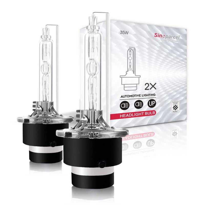 Sinoparcel D4S Xenon HID Headlight Bulbs - 6000K 35W High Low Beam 42402 66440 42402WX,etc Replacement Lights - Pack of 2 - Image 1
