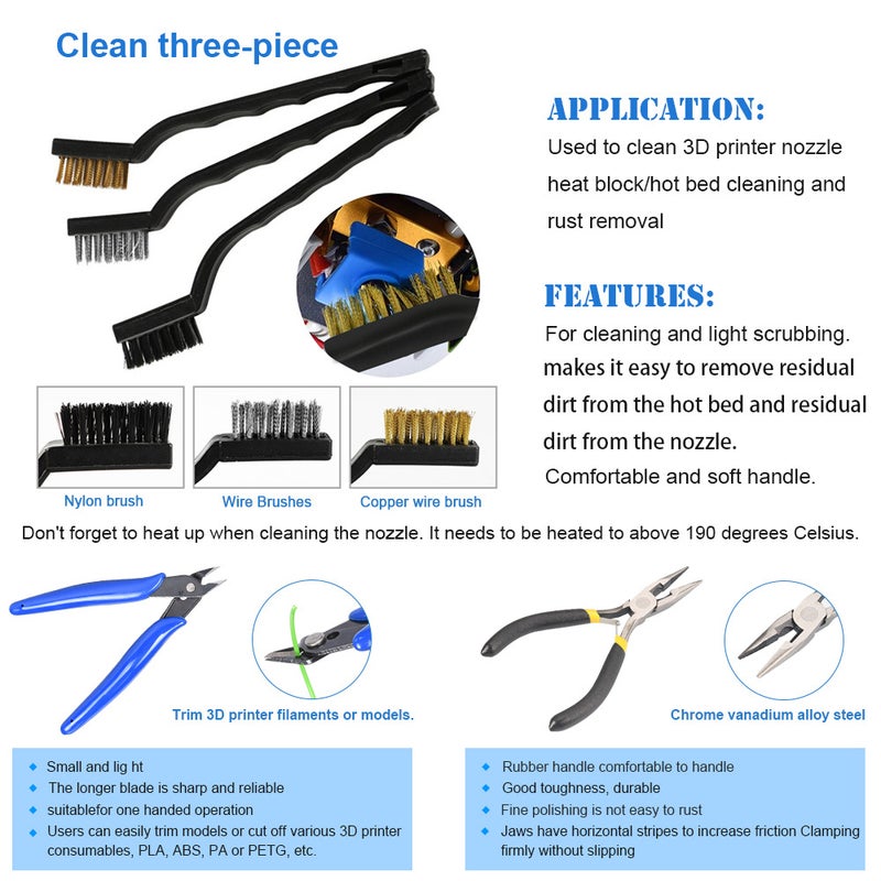 3D Printer Accessories Cleaning And Disassembly Tool Diy Tool Kit 3D Printer Accessories Tool Set - Image 5