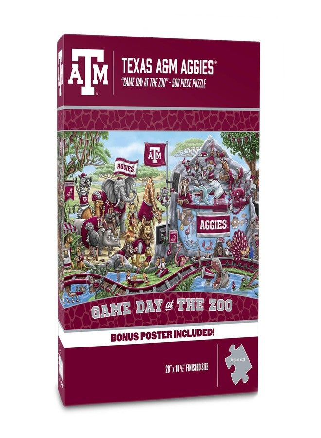 YouTheFan NCAA Texas A&M Aggies Game Day at The Zoo 500pc Puzzle 28" x 10.5" - Image 1