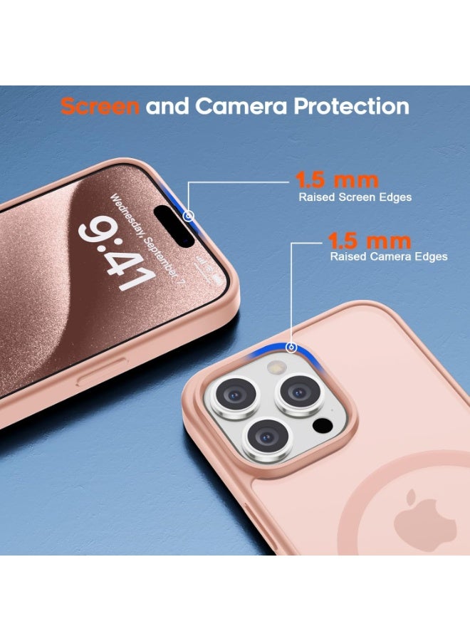 Magnetic Case for Iphone 15 Pro max Case [Compatible with wireless charging] [Shockproof Military Grade], Transparent Back Slim Bumper Cover Phone Case for iphone 15 pro max (bink) - Image 3