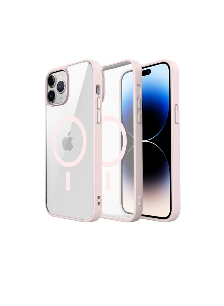 Magnetic Case for Iphone 15 Pro max Case [Compatible with wireless charging] [Shockproof Military Grade], Transparent Back Slim Bumper Cover Phone Case for iphone 15 pro max (bink) - Image 1