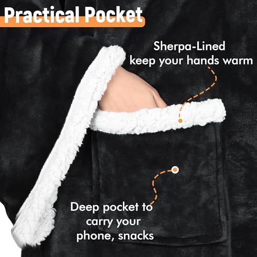 Catalonia Sherpa Wearable Blanket with Sleeves Arms, Comfy Sleeved TV Wrap Blanket, Large Snuggly Throw for Women and Men, Gift for Her - Image 4
