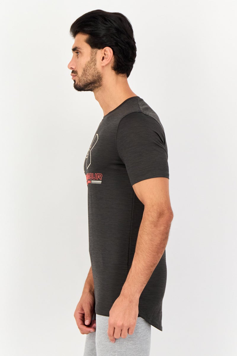 UNDER ARMOUR Men Loose Fit Short Sleeve Training T-Shirt, Grey - Image 2