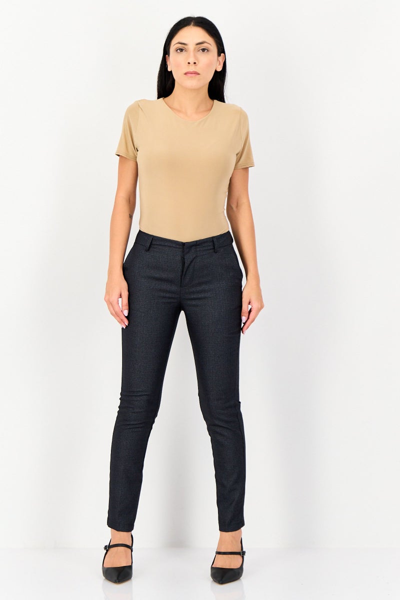 Reiko Women Regular Fit Metallic Dress Pants, Black - Image 3
