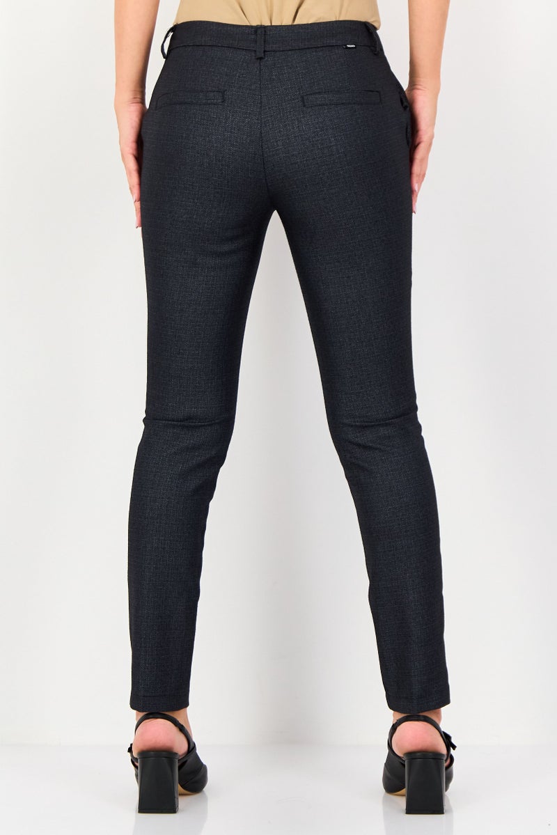 Reiko Women Regular Fit Metallic Dress Pants, Black - Image 4