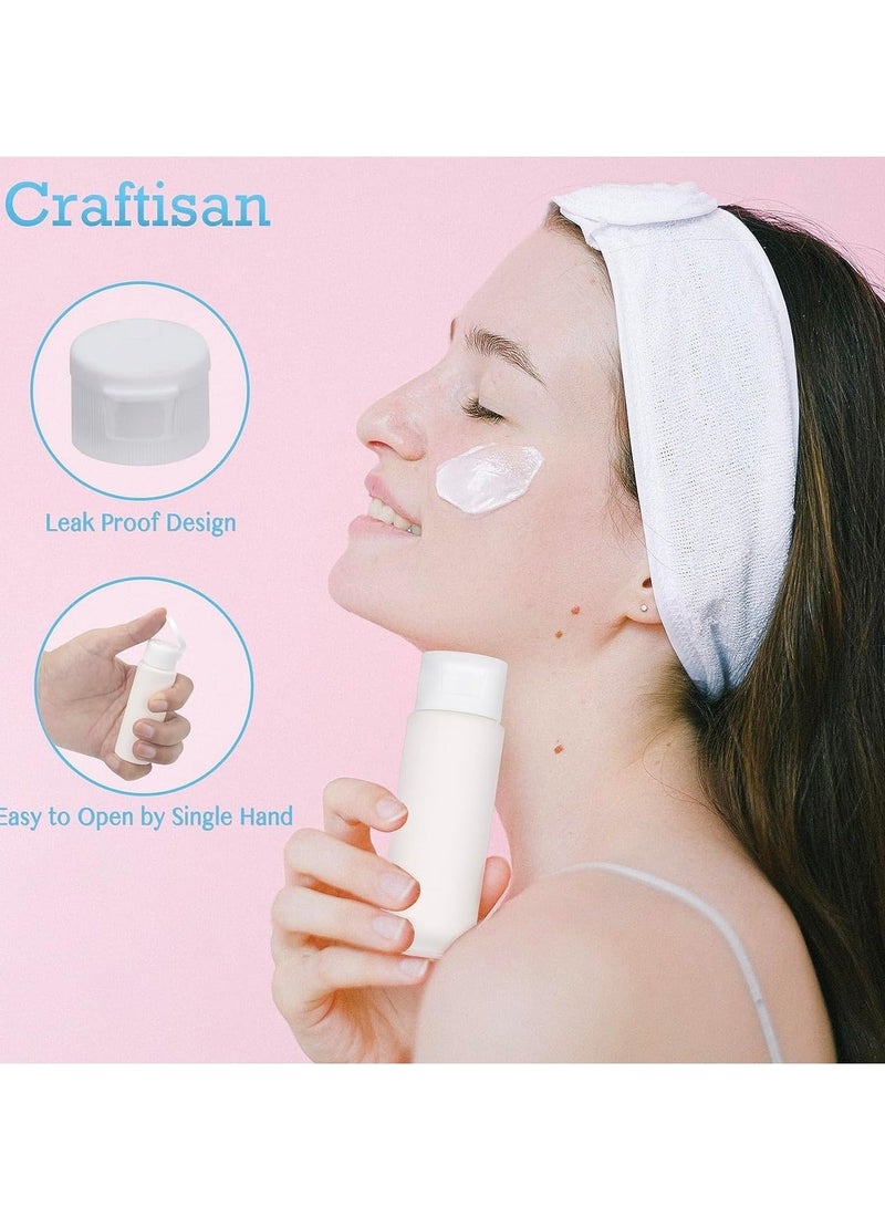 Captaintech Travel Bottles Set for Toiletries 8 Packs 50ml 1.7oz Squeeze Bottle Travel Size Container Kit Portable Leak Proof Refillable Cosmetic Airplane Essential Shampoo Conditioner Body Lotion Shower Gel - Image 2